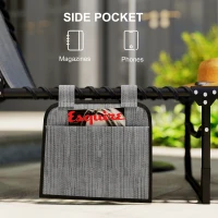 Outsunny Outdoor Folding Chaise Lounge, Reclining Lounge Chair with Adjustable Backrest and Removable Pillow, Mixed Grey(m-7)