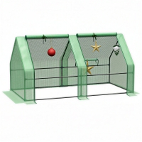 Outsunny 6' x 3' Portable Mini Greenhouse, UV PE Cover, Green