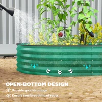 Outsunny 7' x 3' x 1' Large Outdoor Planter Box, Galvanized Raised Garden Bed with Metal Plant Stake, Green(m-6)