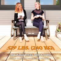 Outsunny Garden Double Gliding Chair, Patio Glider Armchair for Outdoor, Backyard Mesh Seat and Backrest, Steel Frame, Dark Grey(m-7)