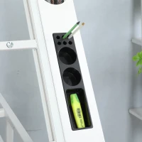 Adjustable Tempered Glass Drafting Table with 2 Metal Drawers, Chair, Powder-Coated Steel Frame Desk for Kids, 40" L x 23.5" W x 27.5" H, White(m-10)