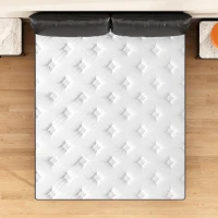 8'' Full Memory Foam Hybrid Mattress with Pocket Springs, Mattress Pad with Compressed and Vacuum-Sealed, 60'' L x 80'' W x 8'' H, White+gray(m-7)