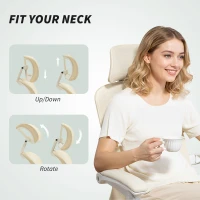 HOMCOM Ergonomic Office Chair, Mesh Reclining Desk Chair with Adjustable Lumbar Support, Headrest, Beige(m-6)