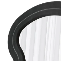 Flannel-Covered Wavy Full-Length Floor Mirror with True-Reflection Glass, Metal Glass with Shatter-Resistant Backing, 63" L x 24" W x 2.5" H, Black(m-7)