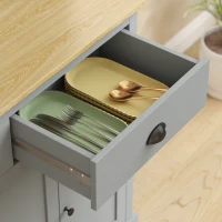 HOMCOM Freestanding Kitchen Cabinet, 71" Tall Pantry Cabinet, Modern Hutch with Wide Countertop, Adjustable Shelves, Gray(m-9)