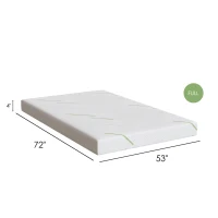 4'' Full Size Sleeper Sofa Mattress, CertiPUR-US Certified Gel Foam, Includes Knit Cover, 53x72'', White(m-3)