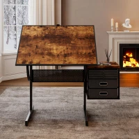 1500-Piece Jigsaw Puzzle Table with 4 Felt Sorting Trays, 2 Storage Drawers, Drawing Desk with Wooden Cover, 45.5'' L x 25'' W x 29.5'' H, Black(m-1)