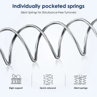 10'' Full Memory Foam Hybrid Mattress with Pocket Springs, Mattress Pad with Compressed and Vacuum-Sealed, 54'' L x 75'' W x 10'' H, White(m-11)