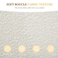 Hazel Queen Bed Frame with Soft Boucle Wingback Headboard, Upholstered Platform Bed with Wood Slats, 86.5'' L x 68'' W x 45.5'' H, White(m-6)