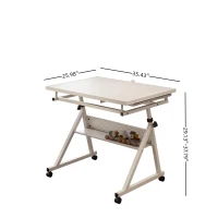 1500-Piece Jigsaw Puzzle Table with 4 Felt Storage Trays, Locking Casters, Drawing Desk with Wooden Cover, 35.5" L x 23.5" W x 29.5" H, White(m-3)