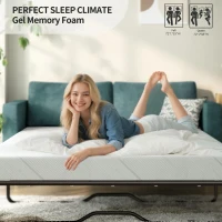 4'' Gel Memory Foam Sofa Mattress Cushion Queen Size with 4-Layer Construction, Mattress Pad with Knit Cover, 58'' L x 72'' W x 4'' H, White(m-4)