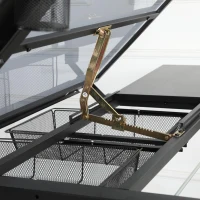 Hand-Crank Adjustable Drafting Table with 2 Drawers, Pull-Out MDF Side Shelf, Tempered Glass Top Desk for Kids, 38" L x 23.5" W x 29.5" H, Black(m-5)