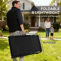 Outsunny Outdoor Folding Lounge Chair, 4-Level Adjustable Chaise Lounge with Headrest, Tanning Chair Beach Bed Reclining Lounger Cot for Camping, Hiking, Backyard, Black(m-6)