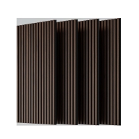 4-Pack Wood Slat Acoustic Wall Panels with MDF & High-Density Polyester, Fluted Cladding for Wall or Ceiling, 45.5" L x 23.5" W x 1" H, Walnut
