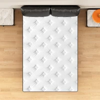 8'' Full Memory Foam Hybrid Mattress with Pocket Springs, Mattress Pad with Compressed and Vacuum-Sealed, 39'' L x 75'' W x 8'' H, White+gray(m-7)