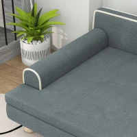 PawHut Dog Bed, Large Dog Couch with Washable Cover, Wooden Legs, Elevated Fancy Foam Pet Sofa for Medium & Large Breeds, Gray(m-9)