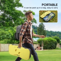 HOMCOM Portable Badminton Net Set with 9.5x5 ft Net, Foldable Badminton Net with 2 Shuttlecocks, 2 Badminton Rackets and 1 Suitcase, for Indoor Outdoor, Beach, Backyard(m-6)