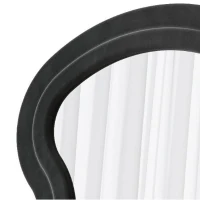 Flannel-Covered Wavy Full-Length Floor Mirror with True-Reflection Glass, Metal Glass with Shatter-Resistant Backing, 63" L x 24" W x 2.5" H, Black(m-6)