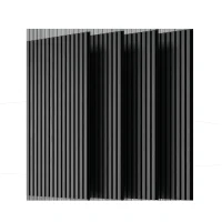 4-Pack Wood Slat Acoustic Wall Panels with MDF & High-Density Polyester, Fluted Cladding for Wall or Ceiling, 45.5" L x 23.5" W x 1" H, Gray(m-2)