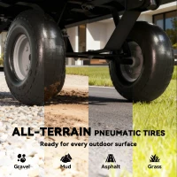 Outsunny Steel Garden Cart, Utility Wagon Cart with Removable Liner, Quick-Release Sides, 10" Wheels, 660lbs Capacity, Green(m-9)