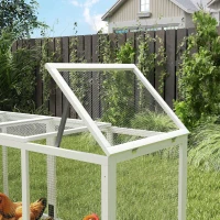 PawHut 117" Extra Large Chicken Coop with Asphalt Roof, Wooden Hen House with Slide-out Tray, Quail Hutch with Nesting Box, Grey(m-10)