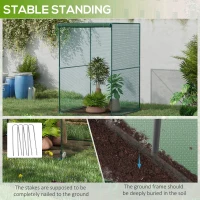 Outsunny Walk-in Crop Cage, Plant Protectors from Animals with Roll Up Zippered Door, 3.9' x 3.9' x 5.9', Dark Green(m-7)