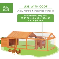 PawHut 95"L Chicken Run Large Chicken Coop with Nesting Box Wooden Roof Side Door for Outdoor 4–8 Chickens(m-6)