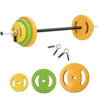 Soozier 44lbs Adjustable Barbell Weight Set with Non-slip Handle for Home Gym(m-11)