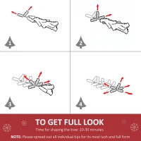 HOMCOM 7' Artificial Half Christmas Trees with Auto Open, Steel Base, for Indoor Xmas Décor(m-7)