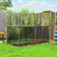 Outsunny Galvanized Steel Crop Cage, Plant Protection Tent with Zippered Door, 8' x 4', Black(m-1)
