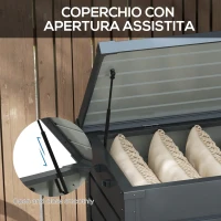 Outsunny 82 Gallon Garden Storage Box, Waterproof Outdoor Storage Container with Wheels and Handles, Dark Grey(m-6)
