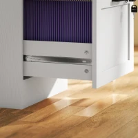 HOMCOM Vertical Filing Cabinet with 2 Drawers, Lock, File Cabinet for Home Office, A4 and Letter Size Files, White(m-10)