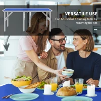 Soozier Portable Ping Pong Table Set, Foldable Table Tennis Table with Net, 2 Paddles, 3 Balls for Outdoor Indoor, Blue(m-6)