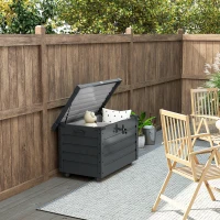 Outsunny 78 Gallon Garden Storage Box, Waterproof Outdoor Storage Container with Wheels and Handles, Dark Grey(m-10)