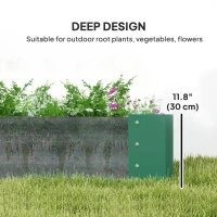 Outsunny 6 x 3 x 1ft Galvanized Raised Garden Bed, Reinforced Outdoor Planter Box with Open Bottom, Green(m-4)