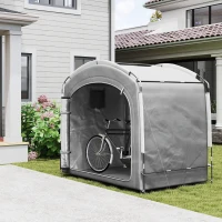 Outsunny Bike Storage Shed Tent, Portable and Waterproof with 210D Oxford Fabric and Carry Bag for 3-4 Bicycles, Dark Grey(m-1)