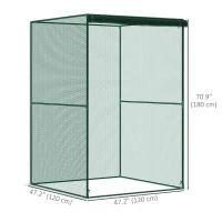 Outsunny 4' x 4' Walk-in Greenhouse, Garden Planting Warm House With Roll-Up Zipper Door for Seedlings Herbs Flowers, Dark Green(m-3)