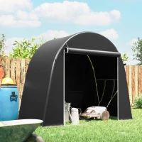 Outsunny 8' x 4' Portable Shed, Waterproof Bike Tent with Roll-up Zipper Door and Galvanised Metal Frame for Bike, Garden Tools(m-8)