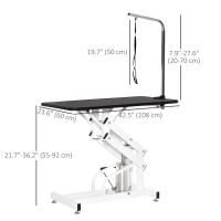 PawHut Pet Grooming Table, Height Adjustable Dog Grooming Table with Arm, Noose and Non-Slip Grooming Table, Black(m-3)