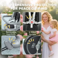 Qaba 6 in 1 Toddler Tricycle for 1-5 Years Old with Push Handle, Removable Canopy, Rotatable Seat, Black(m-7)