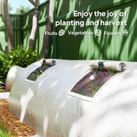 Outsunny Portable Mini Greenhouse, Tunnel Growing Tent with 5 Mesh Windows and Steel Frame,10' x 3' x 2', White(m-7)