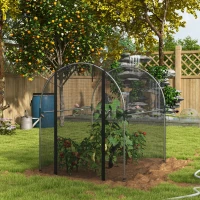 Outsunny 4.9' x 3.9' Crop Cage with Zipper Roll-Up Door, Mesh Plant Protection Tent from Animals with Galvanised Steel Frame(m-8)