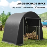 Outsunny 8' x 4' Portable Shed, Waterproof Bike Tent with Roll-up Zipper Door and Galvanised Metal Frame for Bike, Garden Tools(m-5)