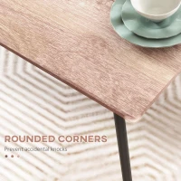 HOMCOM 5 Piece Dining Table Set for 4, Space Saving Kitchen Table and 4 Chairs, Rectangle, Steel Frame for Dining Room, Oak(m-6)