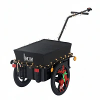 Aosom Bicycle Cargo Trailer with Removable Box and Waterproof Cover, Bike Wagon Trailer with Two 16in Wheels(m-1)