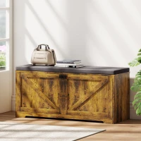 HOMCOM Shoe Storage Bench with Padded Seat, Entryway Bench Holds up to 352 lb, Shoe Organizer, 8 Pairs, Rustic Brown(m-8)