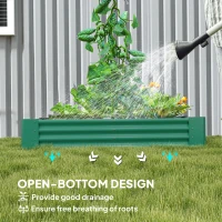 Outsunny 6 x 3 x 1ft Galvanized Raised Garden Bed, Reinforced Outdoor Planter Box with Open Bottom, Green(m-6)