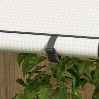 Outsunny Mini Greenhouse with 4 Wire Shelves, Portable Tomato Greenhouse with Roll Up Door, 39.4" x 31.5" x 59.1", White(m-10)