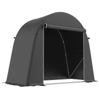 Outsunny 8' x 4' Portable Shed, Waterproof Bike Tent with Roll-up Zipper Door and Galvanised Metal Frame for Bike, Garden Tools(m-2)