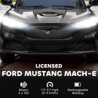 Qaba Ride On Car for Kids, Licensed Ford Mustang Mach-E 12V Electric Car with Remote Control, LED Light, Music, Black(m-4)